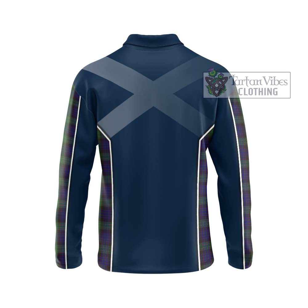 Nicolson Green Hunting Tartan Long Sleeve Polo Shirt with Family Crest and Lion Rampant Vibes Sport Style - Tartan Vibes Clothing