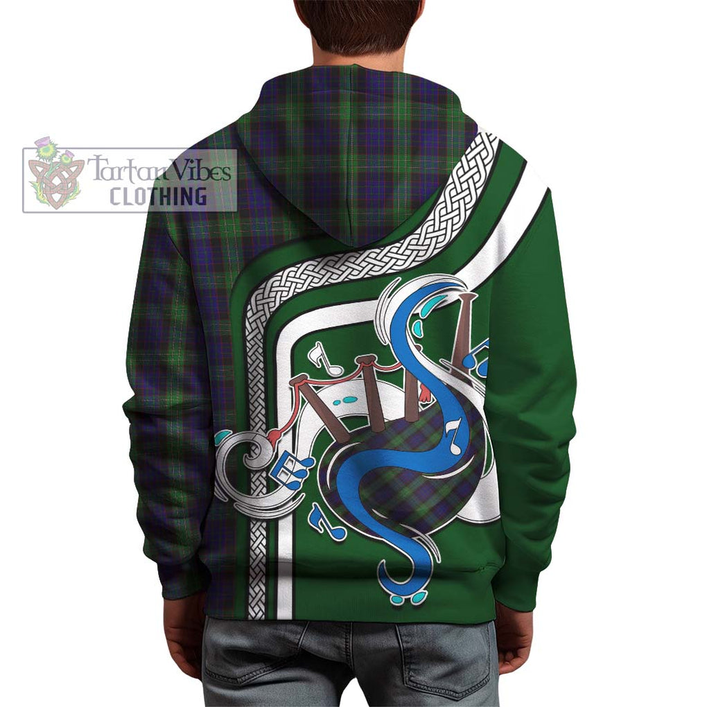 Nicolson Green Hunting Tartan Hoodie with Epic Bagpipe Style - Tartanvibesclothing Shop