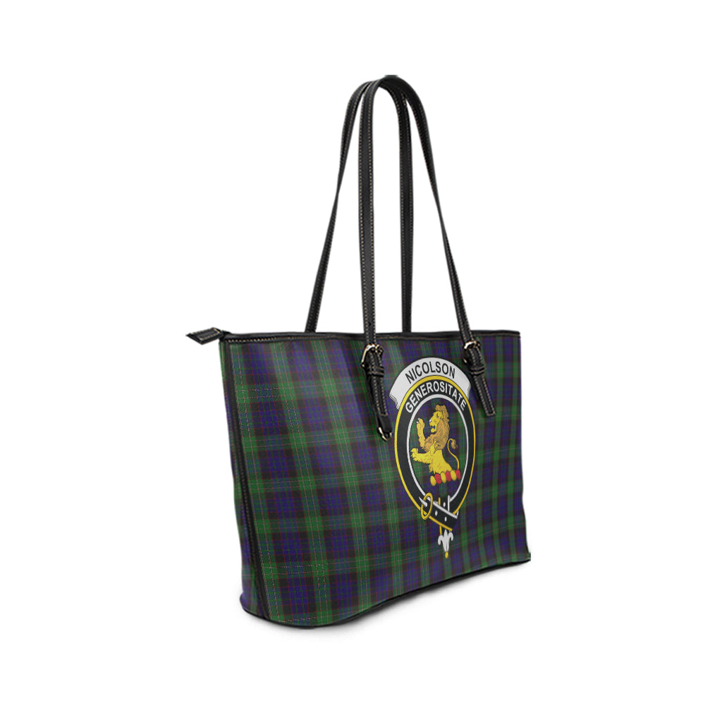 nicolson-green-hunting-tartan-leather-tote-bag-with-family-crest