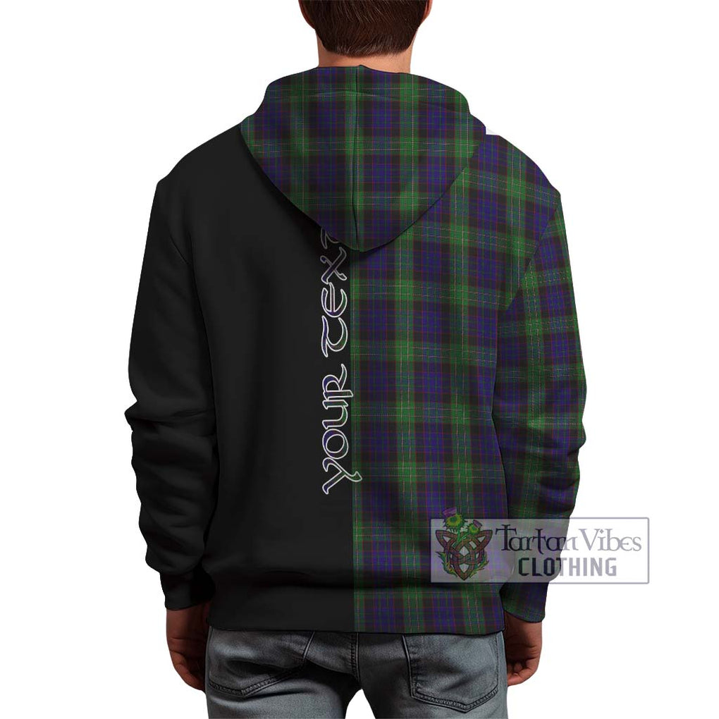 Nicolson Green Hunting Tartan Hoodie with Family Crest and Half Of Me Style - Tartanvibesclothing Shop