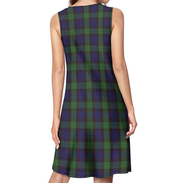 Nicolson Green Hunting Tartan Womens Casual Dresses