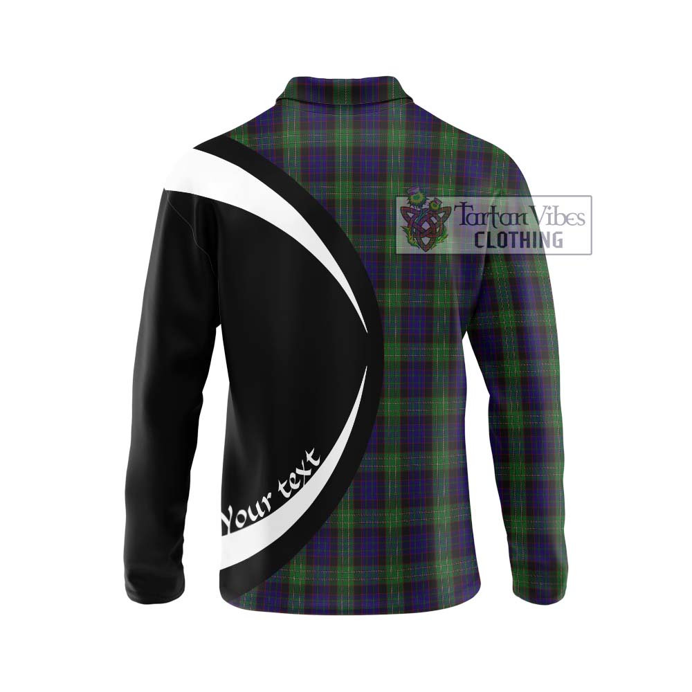 Nicolson Green Hunting Tartan Long Sleeve Polo Shirt with Family Crest Circle Style - Tartan Vibes Clothing