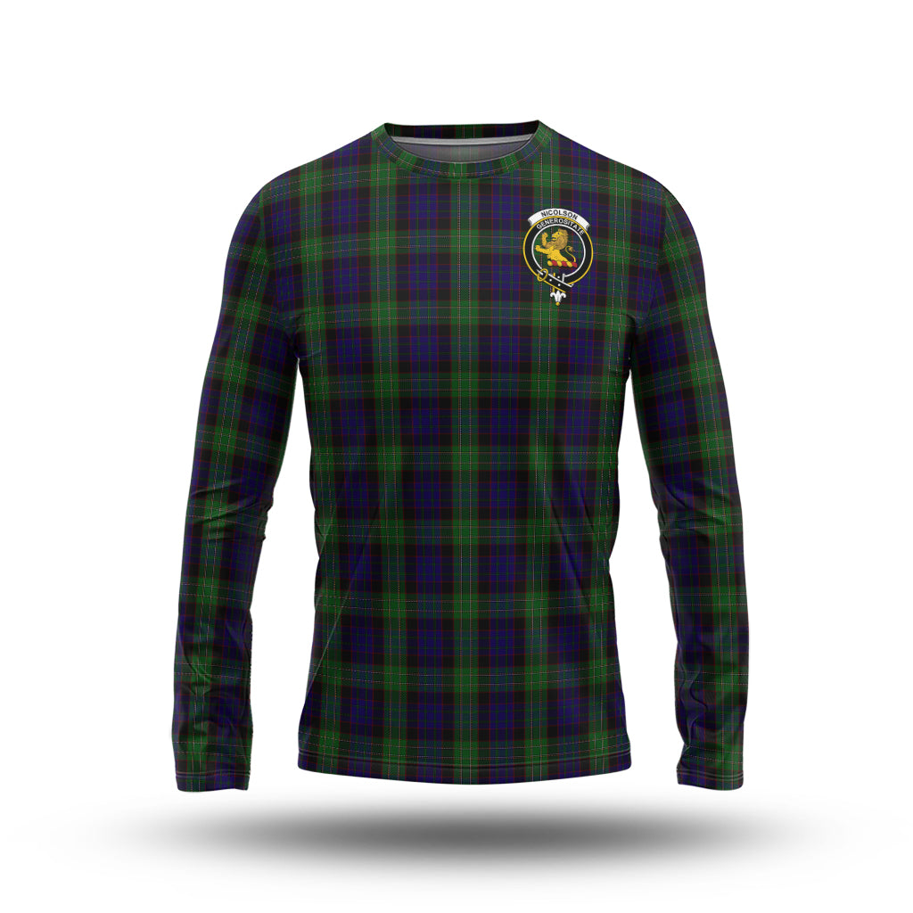 nicolson-green-hunting-tartan-long-sleeve-t-shirt-with-family-crest