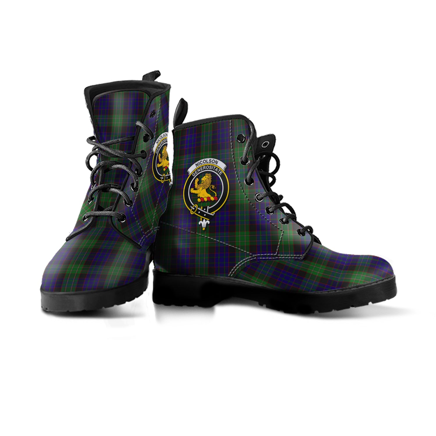 nicolson-green-hunting-tartan-leather-boots-with-family-crest