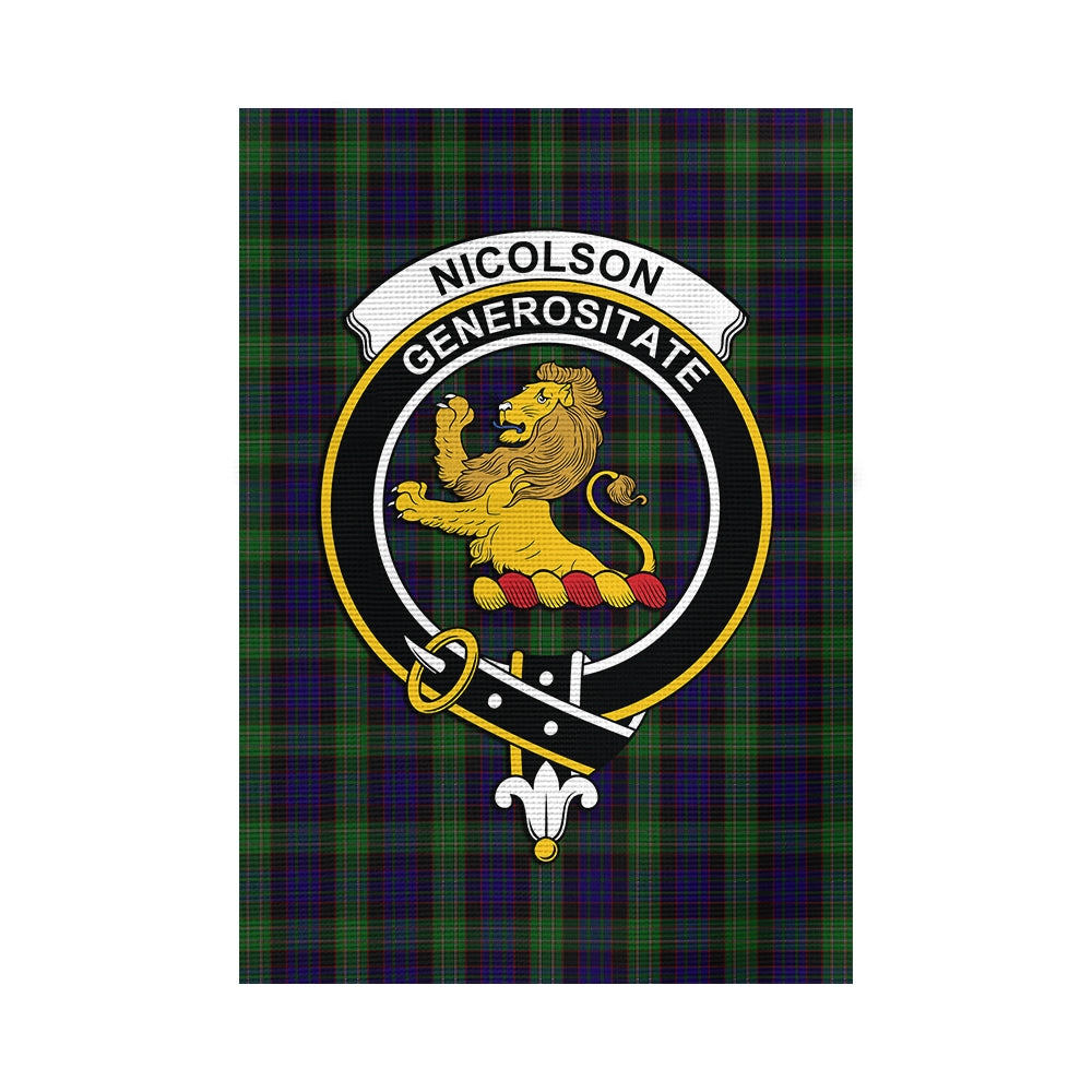 Nicolson Green Hunting Tartan Flag with Family Crest - Tartan Vibes Clothing