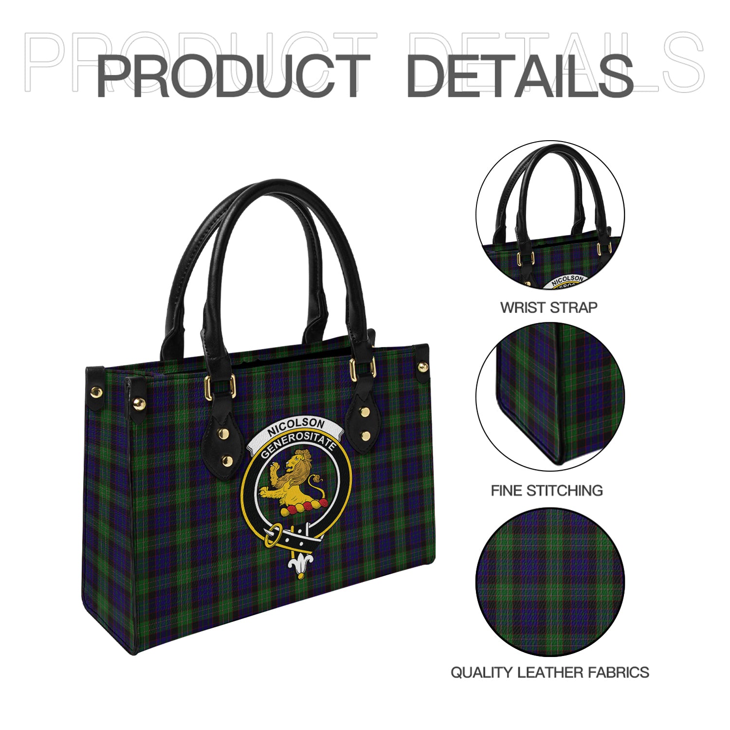 nicolson-green-hunting-tartan-leather-bag-with-family-crest