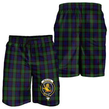 Nicolson Green Hunting Tartan Mens Shorts with Family Crest