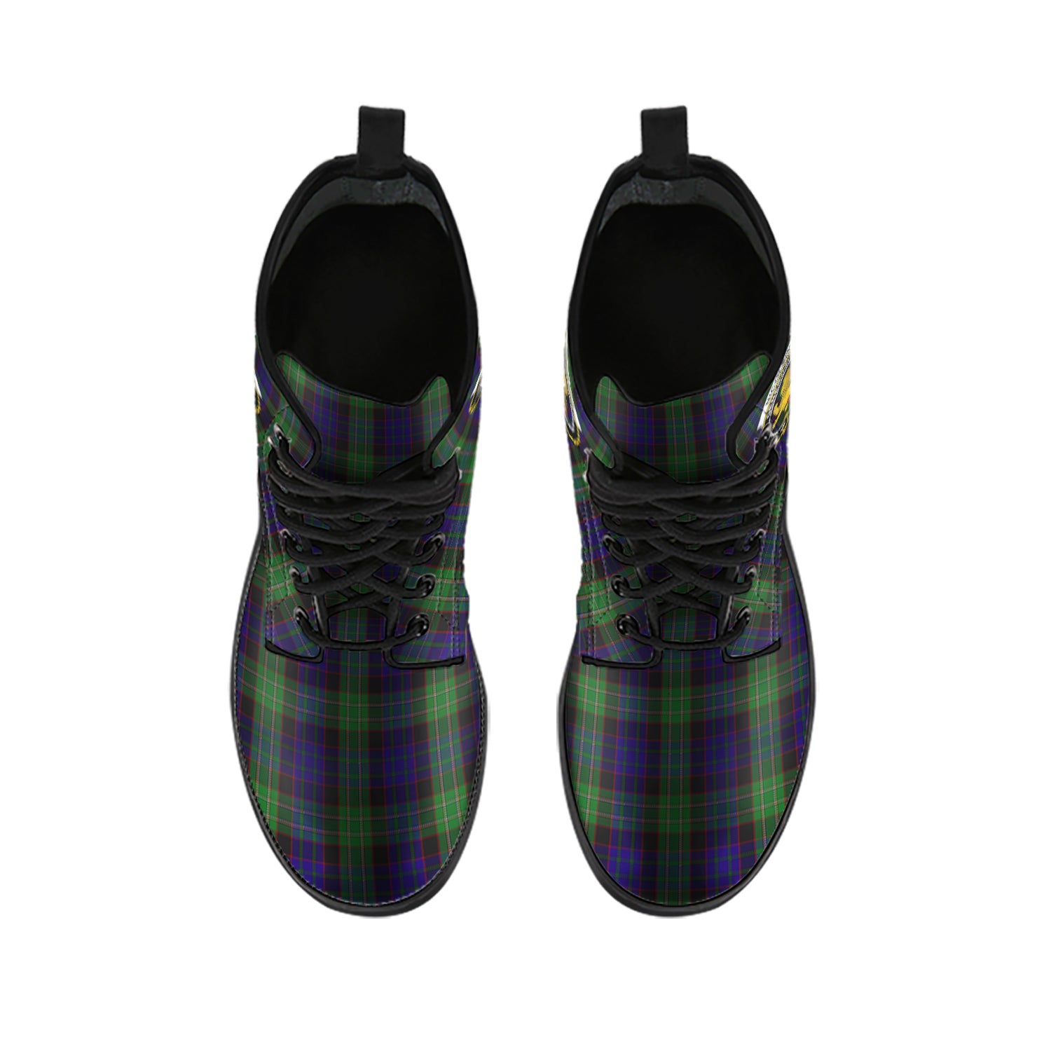 nicolson-green-hunting-tartan-leather-boots-with-family-crest