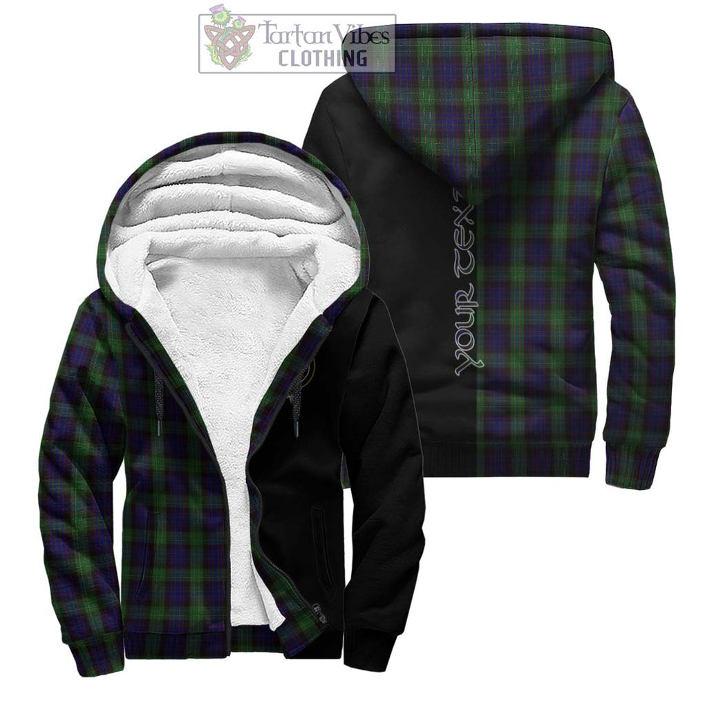 Nicolson Green Hunting Tartan Sherpa Hoodie with Family Crest and Half Of Me Style Unisex - Tartanvibesclothing Shop