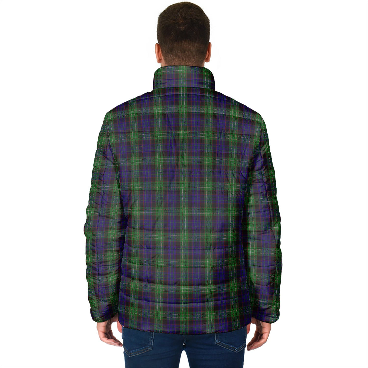 Nicolson Green Hunting Tartan Padded Jacket with Family Crest - Tartan Vibes Clothing