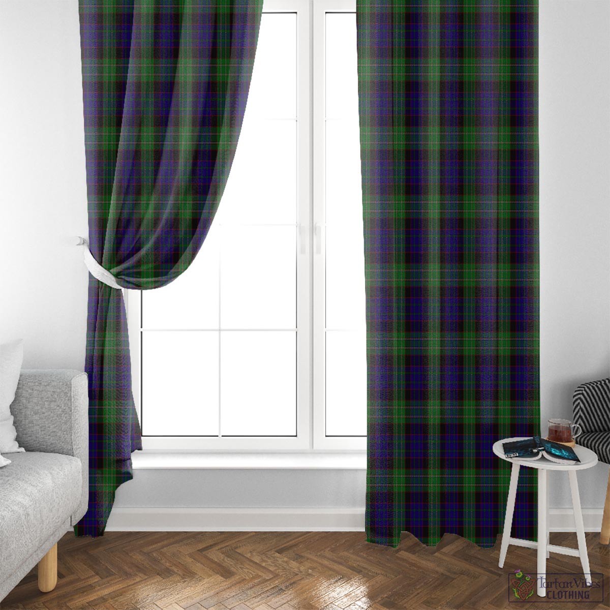 Nicolson Green Hunting Tartan Window Curtain