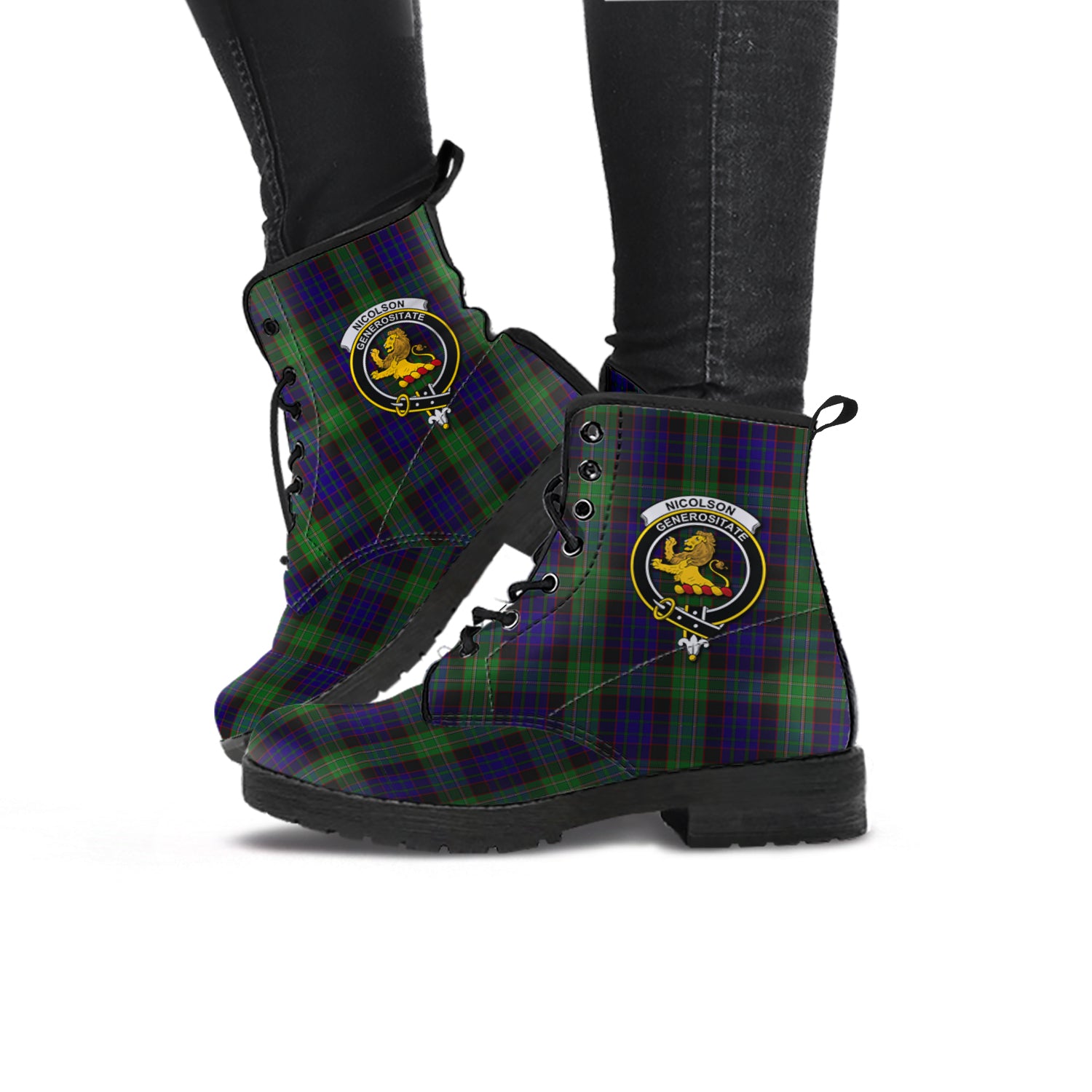 nicolson-green-hunting-tartan-leather-boots-with-family-crest