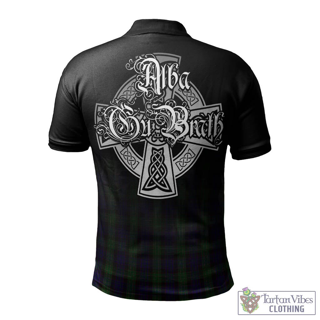 Tartan Vibes Clothing Nicolson Green Hunting Tartan Polo Shirt Featuring Alba Gu Brath Family Crest Celtic Inspired