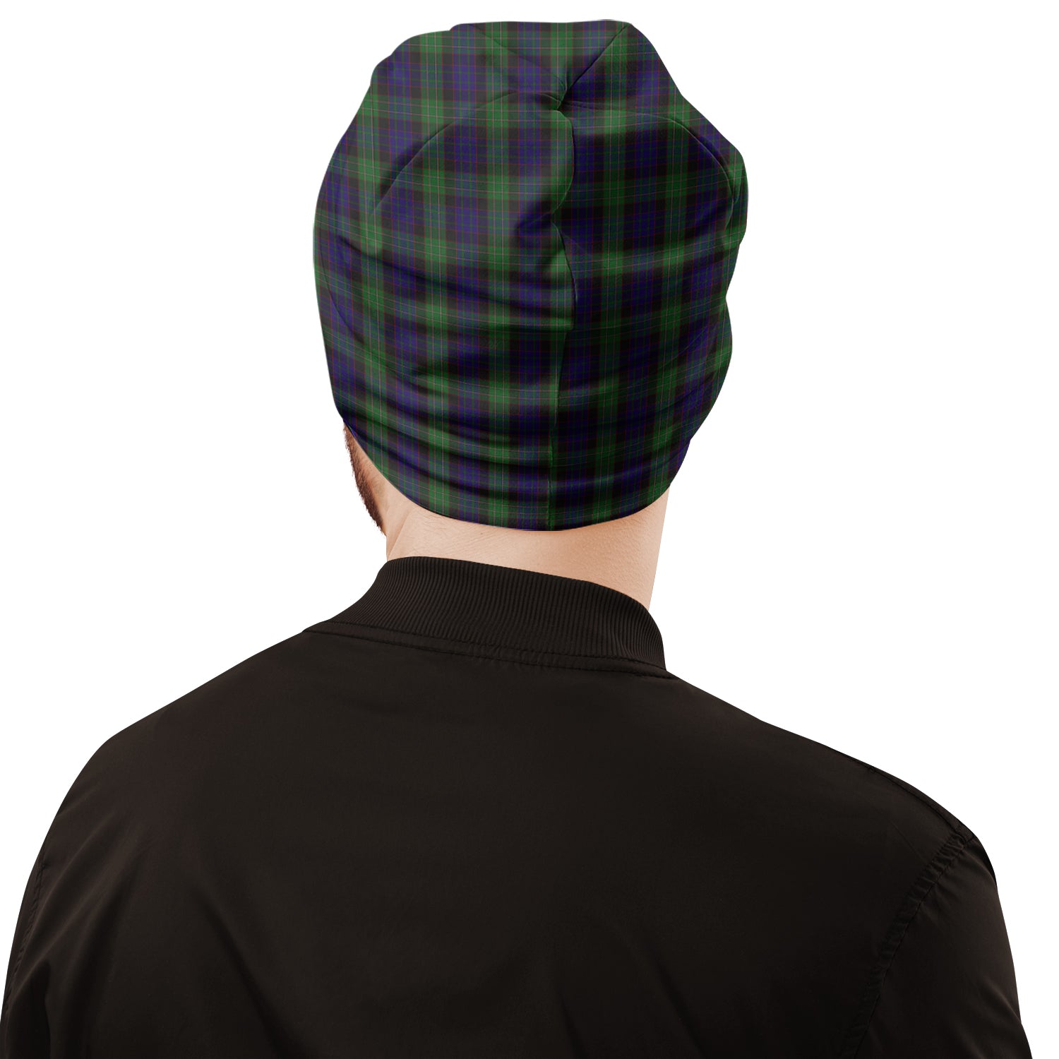 Nicolson Green Hunting Tartan Beanies Hat with Family Crest - Tartan Vibes Clothing