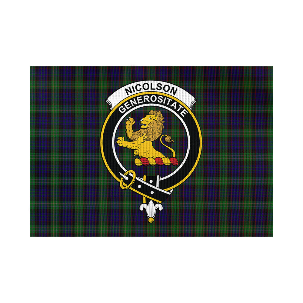 Nicolson Green Hunting Tartan Flag with Family Crest - Tartan Vibes Clothing