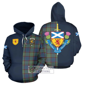 Nicolson Hunting Ancient Tartan Hoodie Alba with Scottish Lion Royal Arm Half Style