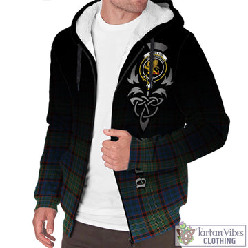 Nicolson Hunting Ancient Tartan Sherpa Hoodie Featuring Alba Gu Brath Family Crest Celtic Inspired