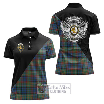 Nicolson Hunting Ancient Tartan Women's Polo Shirt with Family Crest and Military Logo Style