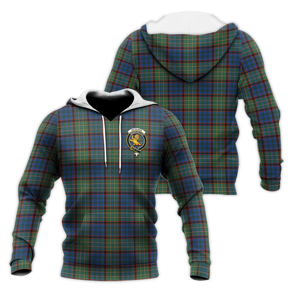 nicolson-hunting-ancient-tartan-knitted-hoodie-with-family-crest