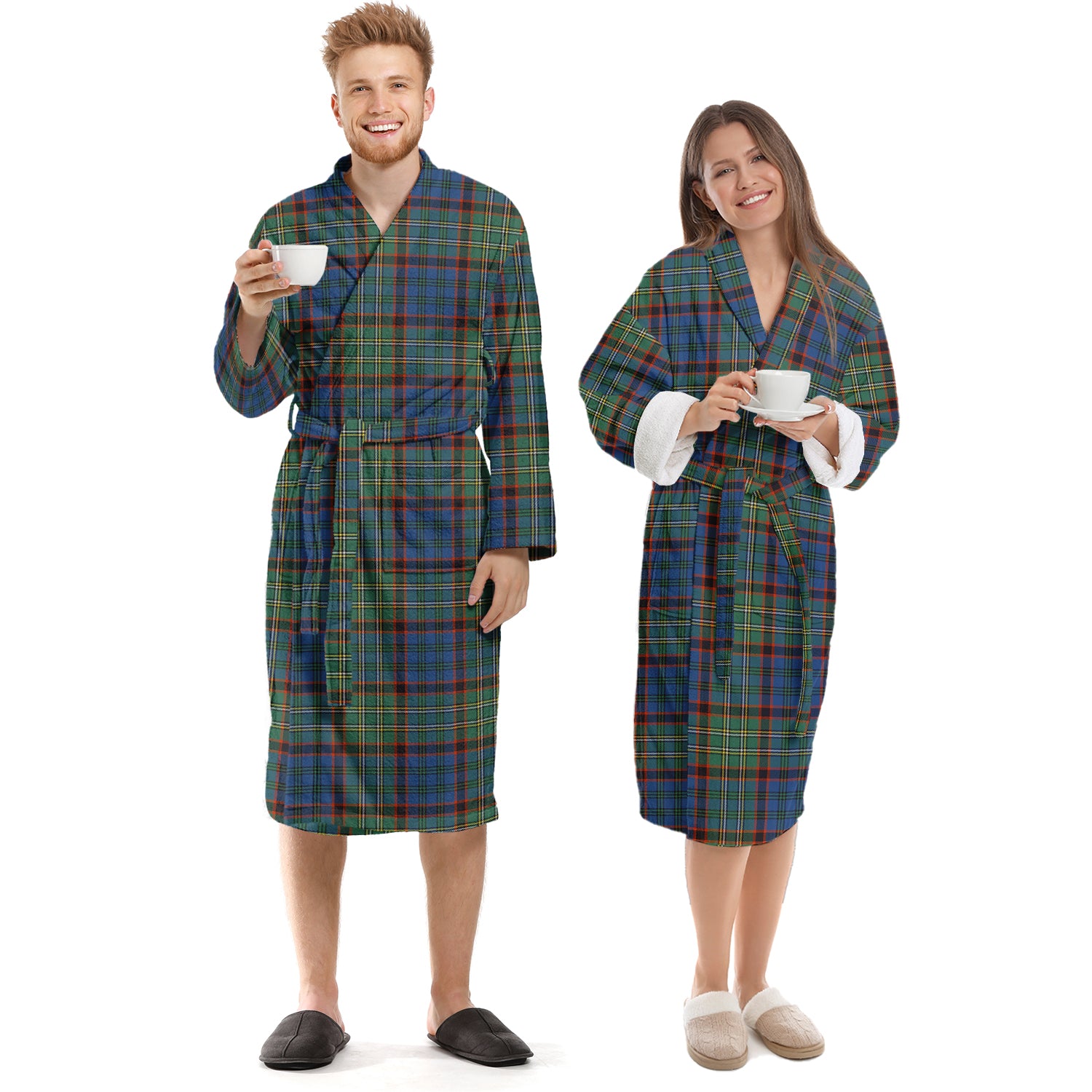 Nicolson Hunting Ancient Tartan Bathrobe Unisex S - Tartan Vibes Clothing