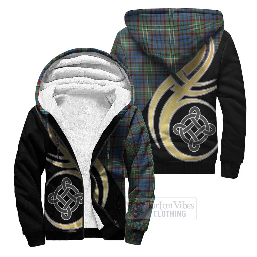 Nicolson Hunting Ancient Tartan Sherpa Hoodie with Family Crest and Celtic Symbol Style Unisex S - Tartan Vibes Clothing