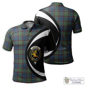 Nicolson Hunting Ancient Tartan Men's Polo Shirt with Family Crest Circle Style