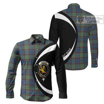 Nicolson Hunting Ancient Tartan Long Sleeve Button Up with Family Crest Circle Style