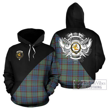 Nicolson Hunting Ancient Tartan Hoodie with Family Crest and Military Logo Style