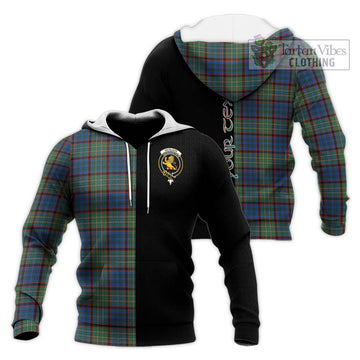 Nicolson Hunting Ancient Tartan Knitted Hoodie with Family Crest and Half Of Me Style