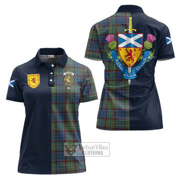 Nicolson Hunting Ancient Tartan Women's Polo Shirt Alba with Scottish Lion Royal Arm Half Style