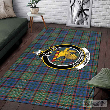 Nicolson Hunting Ancient Tartan Area Rug with Family Crest