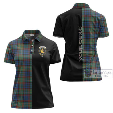 Nicolson Hunting Ancient Tartan Women's Polo Shirt with Family Crest and Half Of Me Style