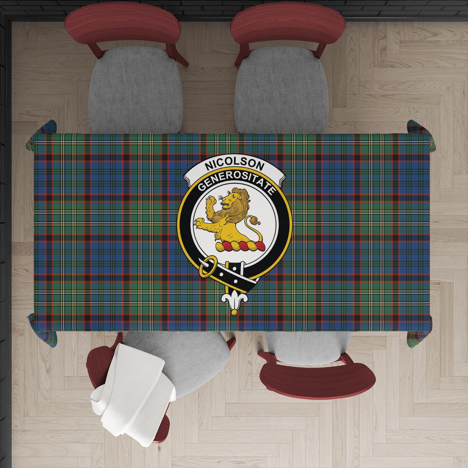 nicolson-hunting-ancient-tatan-tablecloth-with-family-crest