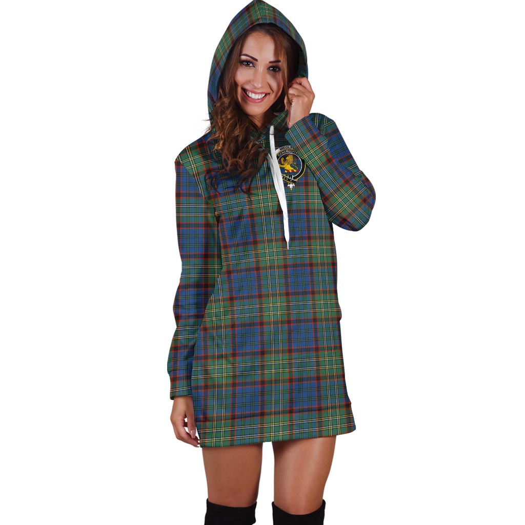 Nicolson Hunting Ancient Tartan Hoodie Dress with Family Crest - Tartan Vibes Clothing