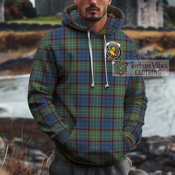 Nicolson Hunting Ancient Tartan Cotton Hoodie with Family Crest