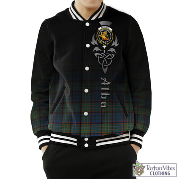 Nicolson Hunting Ancient Tartan Baseball Jacket Featuring Alba Gu Brath Family Crest Celtic Inspired