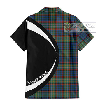 Nicolson Hunting Ancient Tartan Short Sleeve Button Up with Family Crest Circle Style