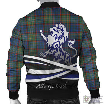 Nicolson Hunting Ancient Tartan Bomber Jacket with Alba Gu Brath Regal Lion Emblem