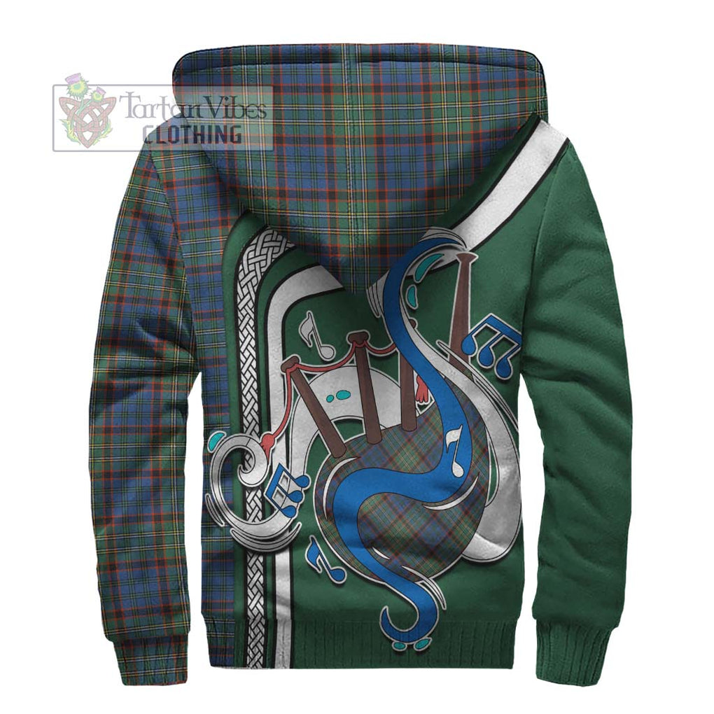 Nicolson Hunting Ancient Tartan Sherpa Hoodie with Epic Bagpipe Style - Tartanvibesclothing Shop