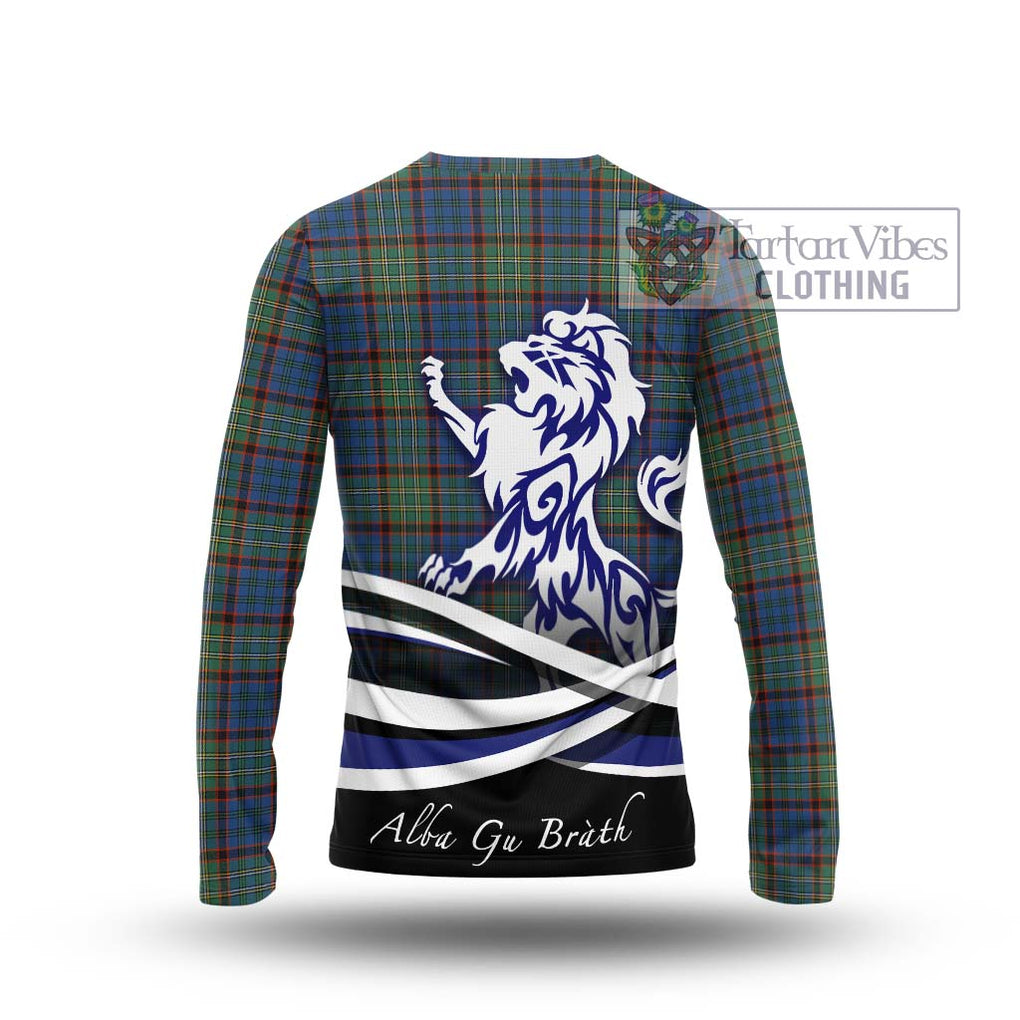 Nicolson Hunting Ancient Tartan Long Sleeve T-Shirt with Alba Gu Brath Regal Lion Emblem - Tartanvibesclothing Shop