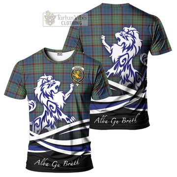 Nicolson Hunting Ancient Tartan Cotton T-shirt with Alba Gu Brath Regal Lion Emblem