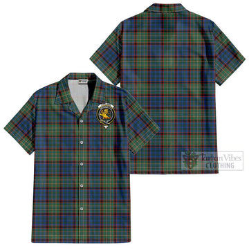 Nicolson Hunting Ancient Tartan Cotton Hawaiian Shirt with Family Crest