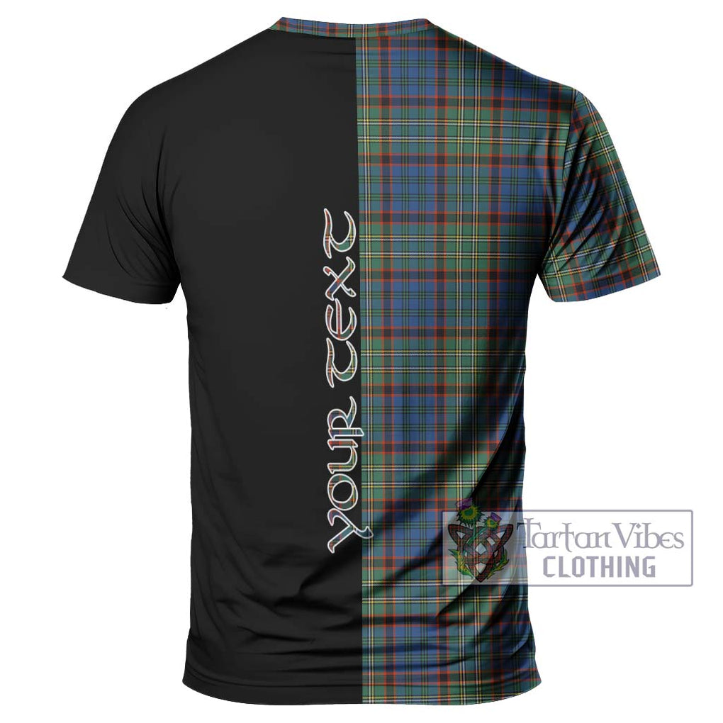 Nicolson Hunting Ancient Tartan T-Shirt with Family Crest and Half Of Me Style - Tartanvibesclothing Shop