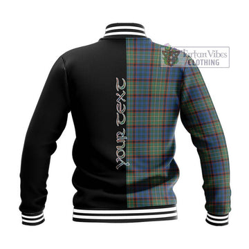 Nicolson Hunting Ancient Tartan Baseball Jacket with Family Crest and Half Of Me Style