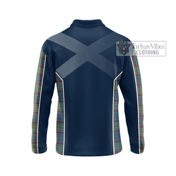 Nicolson Hunting Ancient Tartan Long Sleeve Polo Shirt with Family Crest and Lion Rampant Vibes Sport Style