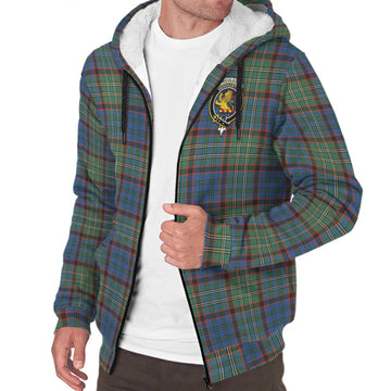 Nicolson Hunting Ancient Tartan Sherpa Hoodie with Family Crest