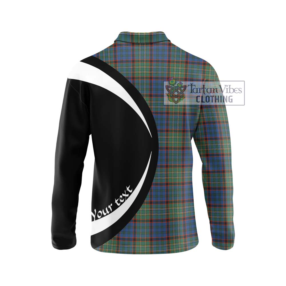 Nicolson Hunting Ancient Tartan Long Sleeve Polo Shirt with Family Crest Circle Style - Tartan Vibes Clothing