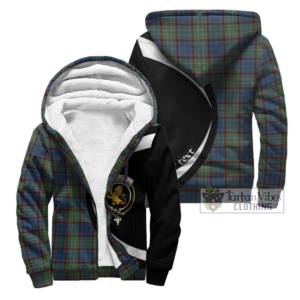 Nicolson Hunting Ancient Tartan Sherpa Hoodie with Family Crest Circle Style Unisex - Tartan Vibes Clothing