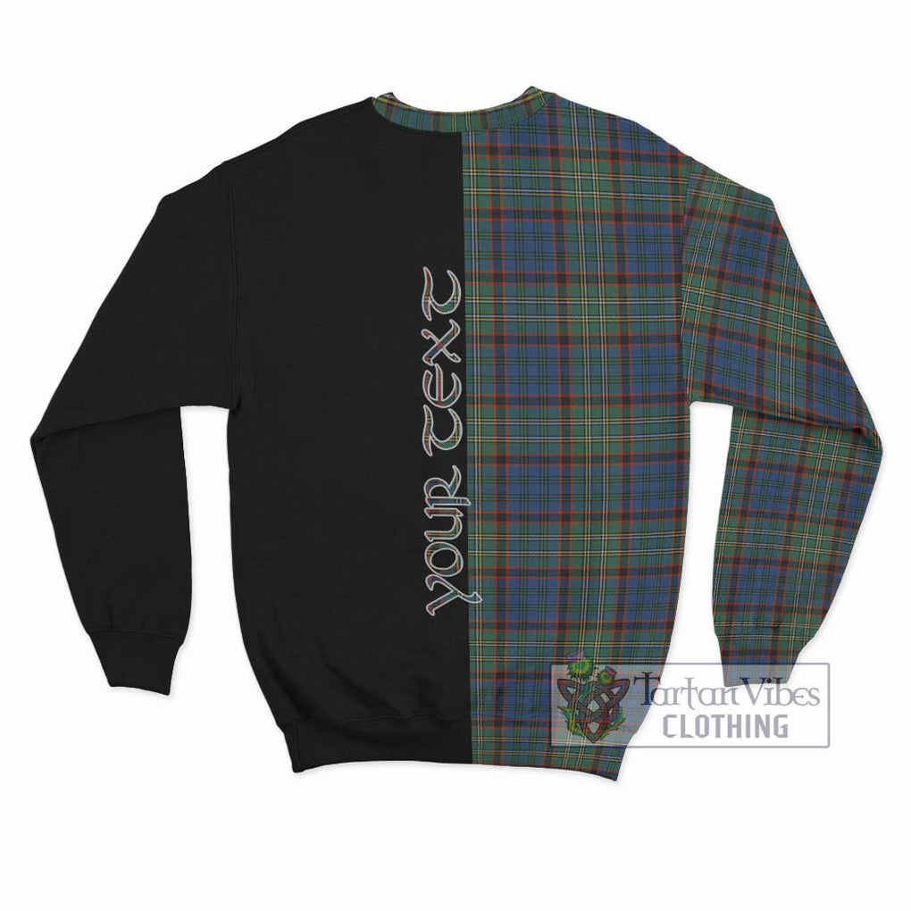 Nicolson Hunting Ancient Tartan Sweatshirt with Family Crest and Half Of Me Style - Tartanvibesclothing Shop