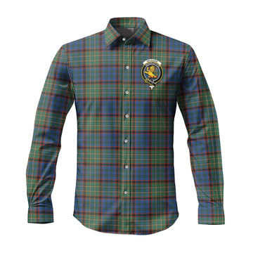 Nicolson Hunting Ancient Tartan Long Sleeve Button Up Shirt with Family Crest